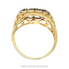 3/4cttw Round Diamond Kentucky Cluster Ring with Open Filigree Sides in 10k Yellow Gold - Thumbnail 2