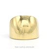 10k yellow gold men's wide polished dome band — top view - Thumbnail 1