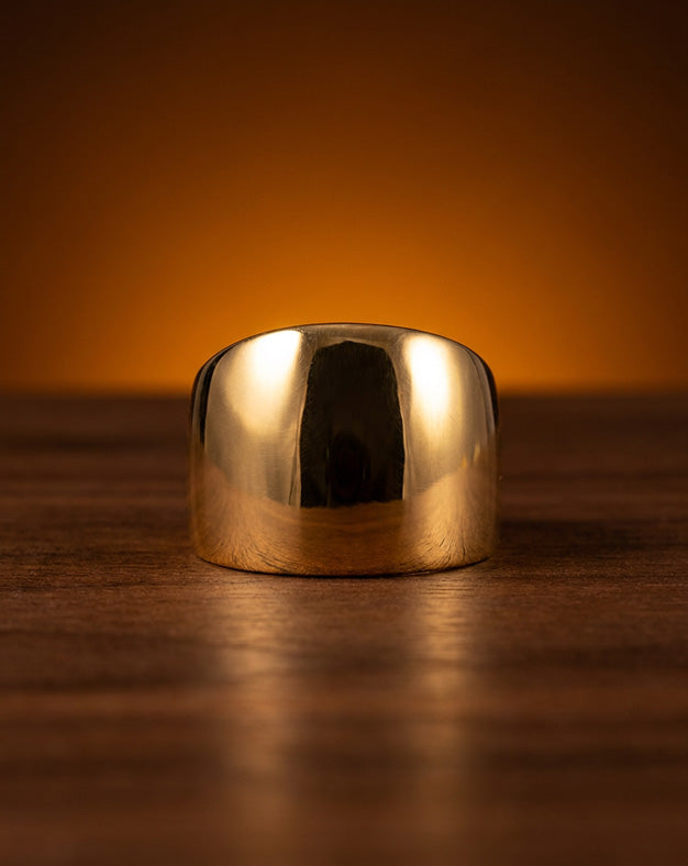 Men's Wide Polished Dome Band in 10k Yellow Gold