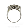 Front-facing view of the three stone oval diamond cluster ring in 14k white gold - Thumbnail 3