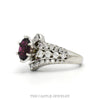 Side profile of the 14k white gold rhodolite garnet ring - Thumbnail 2