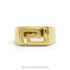 14k yellow gold men's Greek key design ring — top view - Thumbnail 1