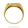 Front-facing view of the 14k yellow gold meander ring - Thumbnail 3