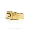 Side profile of the 14k yellow gold Greek key ring - Thumbnail 2