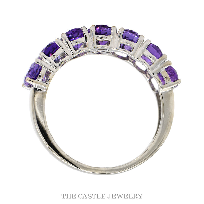 Front-facing view of the Le Vian oval amethyst band