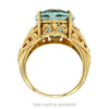 Front-facing view of the 10k yellow gold oval blue topaz ring - Thumbnail 3