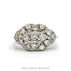 14k white gold 1cttw diamond oval cluster ring — top view - Thumbnail 1