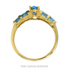 Front-facing view of the 14k yellow gold blue topaz ring - Thumbnail 3