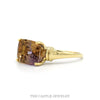 Side profile of the 14k yellow gold ametrine ring showing the ridged collars - Thumbnail 2