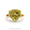 14k yellow gold large trillion cut citrine ring with open sides — top view - Thumbnail 1