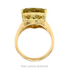 Front-facing view of the large trillion cut citrine ring with open sides in 14k yellow gold - Thumbnail 3