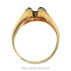 Front-facing view of the double row diamond horseshoe ring in 10k yellow gold - Thumbnail 3