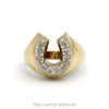 .10cttw diamond horseshoe ring with polished flared sides in 10k yellow gold — top view - Thumbnail 1