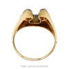 Front-facing view of the diamond horseshoe ring in 10k yellow gold - Thumbnail 3