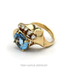 Side profile of the blue topaz bypass ring showing the folded polished band - Thumbnail 2