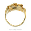 Front-facing view of the men's wide nugget diamond solitaire in 14k yellow gold - Thumbnail 3