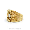 Side profile of the wide nugget diamond ring showing the texture down the shoulder - Thumbnail 2