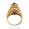 Front-facing view of the marquise smoky quartz ring showing the openwork under the head and the split shank - Thumbnail 3