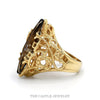Side profile of the smoky quartz ring showing the pierced freeform sides - Thumbnail 2