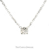 .10ct Diamond Solitaire Pendant on 21 inch 14k White Gold Chain - Thumbnail 2