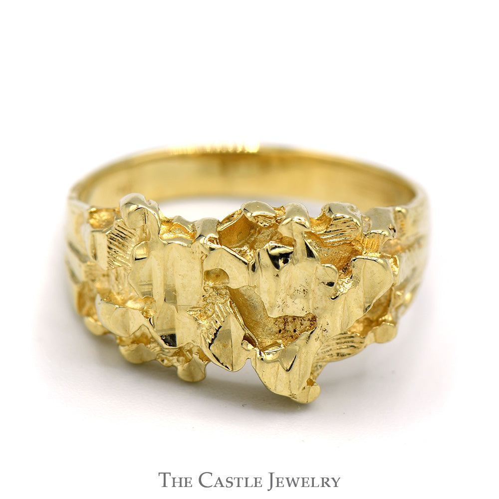Diamond Cut Nugget Style Ring in 14k Yellow Gold - Size 7 – The Castle ...