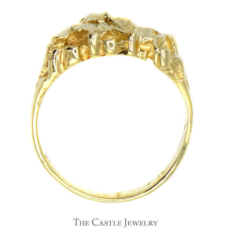 Diamond Cut Nugget Style Ring in 14k Yellow Gold - Size 7