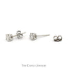 1/2cttw Round Brilliant Cut Diamond Stud Earrings in 14k White Gold - Thumbnail 2