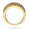 1cttw Diamond Cluster Band with Intricate Open Design in 14k Yellow Gold - Thumbnail 2