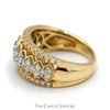 1cttw Diamond Cluster Band with Intricate Open Design in 14k Yellow Gold - Thumbnail 3