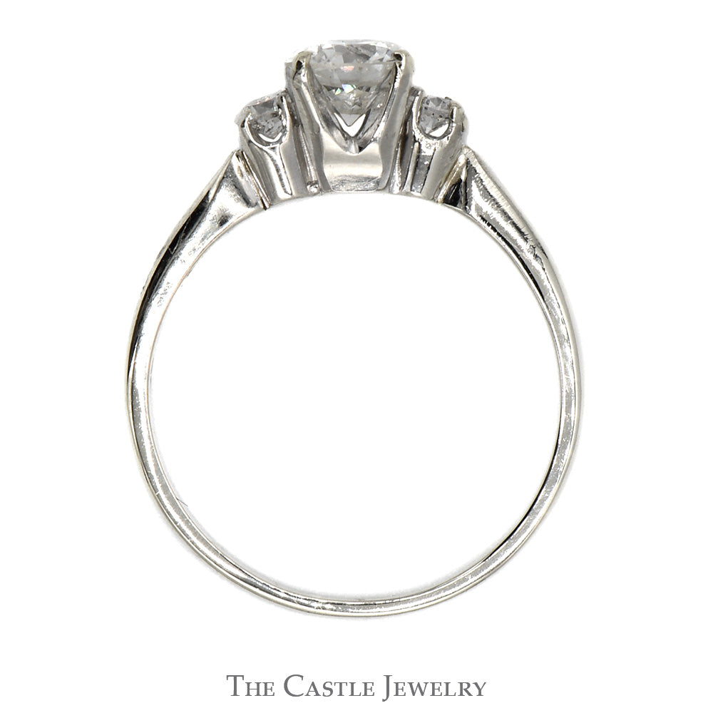 .90cttw Diamond Three Stone Engagement Ring in 14k White Gold