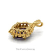 Oval Amethyst Pendant with Diamond Bezel in 10k Yellow Gold - Thumbnail 3