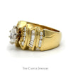 1.38cttw Marquise Cut Diamond Solitaire Ring with Channel Set Diamond Accents in 14k Yellow Gold - Thumbnail 3
