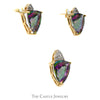 Trillion Cut Mystic Topaz with Diamond Accents Earrings and Pendant Set in 10k Yellow Gold - Thumbnail 2