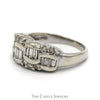 1cttw Curved Baguette and Round Diamond Band in 10k White Gold - Thumbnail 3