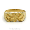 14k Yellow Gold Nugget Style Ring with Grooved Sides - Thumbnail 1