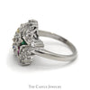 Ladies Eastern Star Ring with White Sapphires in 10K White Gold - Thumbnail 3