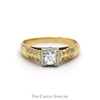3/4cttw Tension Set Princess Cut Diamond Engagement Ring with Accented Sides in 14k Yellow Gold - Thumbnail 1
