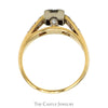 3/4cttw Tension Set Princess Cut Diamond Engagement Ring with Accented Sides in 14k Yellow Gold - Thumbnail 2