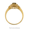 Oval Cut Sapphire Ring With Diamond Halo And Sides .10CTTW In 14KT Yellow Gold - Thumbnail 2