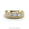 Gent's Three Diamond Band .75CTTW Brushed Sides 14KT Yellow Gold - Thumbnail 1