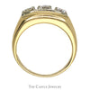 Gent's Three Diamond Band .75CTTW Brushed Sides 14KT Yellow Gold - Thumbnail 2
