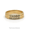 Two Row Diamond Wedding Band .36CTTW With Open Weave 14KT Yellow Gold - Thumbnail 1