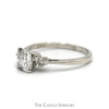 Cushion Cut Diamond Engagement Ring with Diamond Accents in 18k White Gold - Thumbnail 3