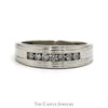 Men's 1/4cttw Nick Set Diamond Wedding Band in 10k White Gold - Thumbnail 1