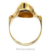 Oval Shaped 1/2cttw Diamond Cluster Open Shield Ring in Polished 14k Yellow Gold - Thumbnail 2
