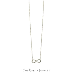 18 Inch .13cttw Diamond Infinity Necklace in 14k White Gold