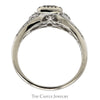 Invisiset Princess Cut Diamond Cluster Engagement Ring with Diamond Halo & Accents in 10k White Gold Split Shank - Thumbnail 2