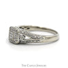 Invisiset Princess Cut Diamond Cluster Engagement Ring with Diamond Halo & Accents in 10k White Gold Split Shank - Thumbnail 3