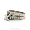 3/4cttw Princess Cut Diamond Bridal Set with Accents and Matching Soldered Band in 10k White Gold - Thumbnail 3