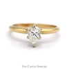 1/2ct Pear Cut Diamond Solitaire Engagement Ring in 14k Yellow Gold 6 Prong Mounting - Thumbnail 1